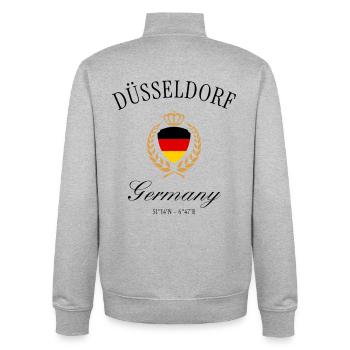 Düsseldorf Deutschland Wappen Krone Reise Souvenir - Unisex Organic Zip Sweatshirt von Stanley/Stella - Grau meliert - Hinten - AI Model Male 185 light (185cm)