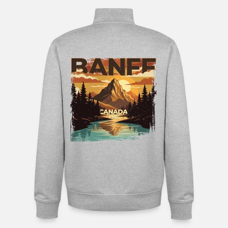 Banff Canada Nationalpark - Unisex Organic Zip Sweatshirt von Stanley/Stella - Grau meliert