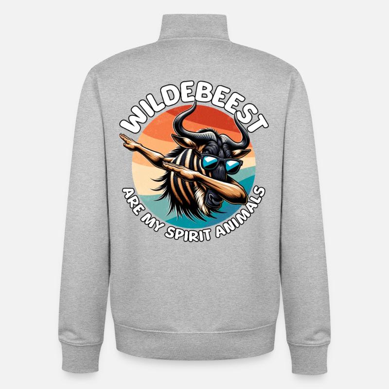 Lustige Gnu Sprüche - Unisex Organic Zip Sweatshirt von Stanley/Stella - Grau meliert