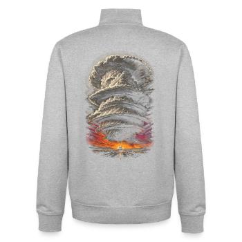 Sturmjäger Meteorologe - Unisex Organic Zip Sweatshirt von Stanley/Stella - Grau meliert - Hinten - AI Model Male 185 light (185cm)
