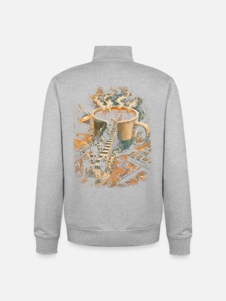 Kaffee Kaffeetrinker Kaffeeliebhaber - Unisex Organic Zip Sweatshirt von Stanley/Stella - Grau meliert