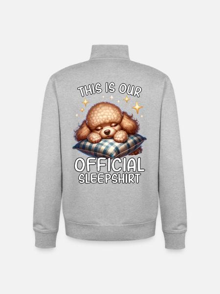 Funny Poodle Sleep Shirt - Unisex Organic Zip Sweatshirt by Stanley/Stella - heather grey