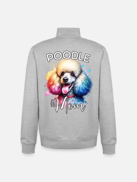 Maman caniche - Sweat zippé unisexe en coton bio Stanley/Stella - gris chiné
