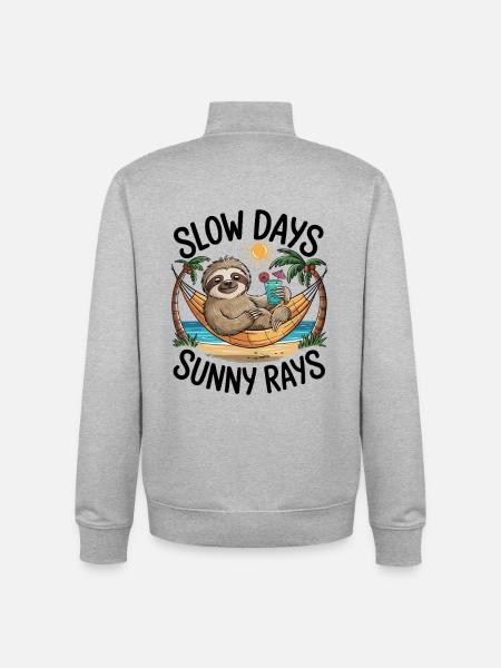 Faultier-Strandhängematte - Unisex Organic Zip Sweatshirt von Stanley/Stella - Grau meliert