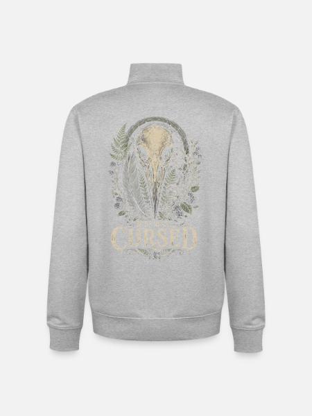 Raven Raven Mildly Cursed - Unisex Organic Zip Sweatshirt by Stanley/Stella - heather grey