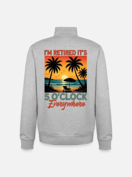 I'm Retired It's 5 O'Clock Everywhere - Unisex Organic Zip Sweatshirt von Stanley/Stella - Grau meliert