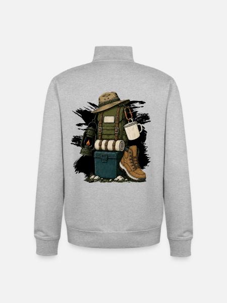 Wandern Motiv - Unisex Organic Zip Sweatshirt von Stanley/Stella - Grau meliert