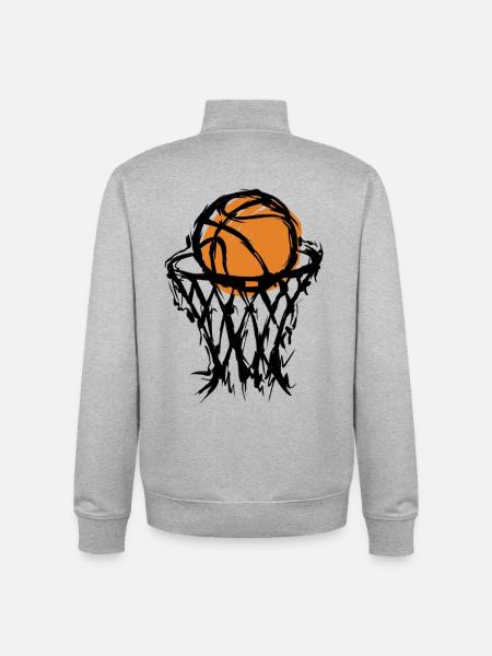 Basketball  - Unisex Organic Zip Sweatshirt von Stanley/Stella - Grau meliert