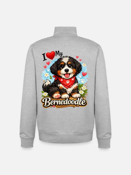 Bernedoodle - Unisex Organic Zip Sweatshirt von Stanley/Stella - Grau meliert