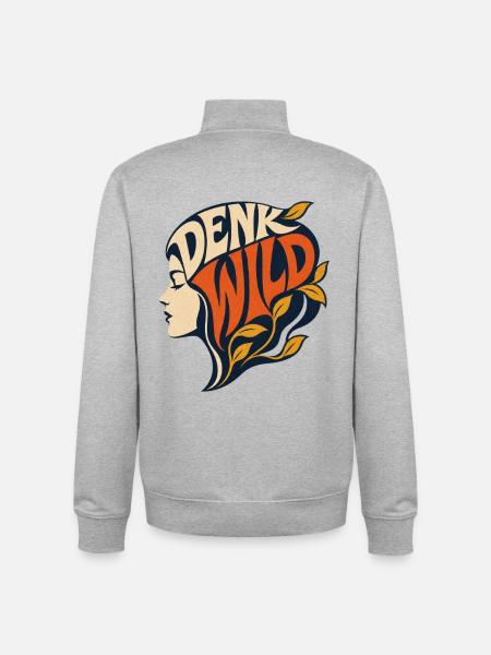 Denk Wild - Ideen lassen sich nicht einzäunen! - Unisex Organic Zip Sweatshirt von Stanley/Stella - Grau meliert