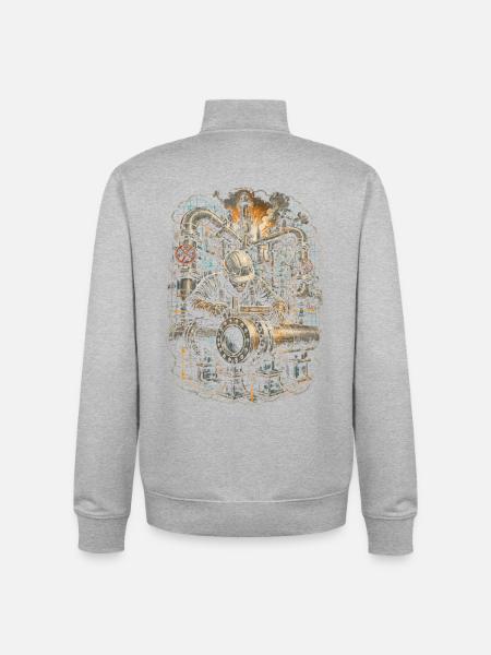 Pipe Layer Pipeline Builder - Unisex Organic Zip Sweatshirt by Stanley/Stella - heather grey