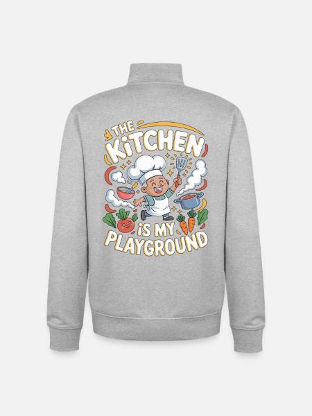Restaurant Chef The Kitchen Is My Culinary Arts - Unisex Organic Zip Sweatshirt by Stanley/Stella - heather grey