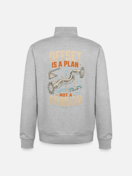 Pipe Layer Pipeline Builder - Unisex Organic Zip Sweatshirt by Stanley/Stella - heather grey