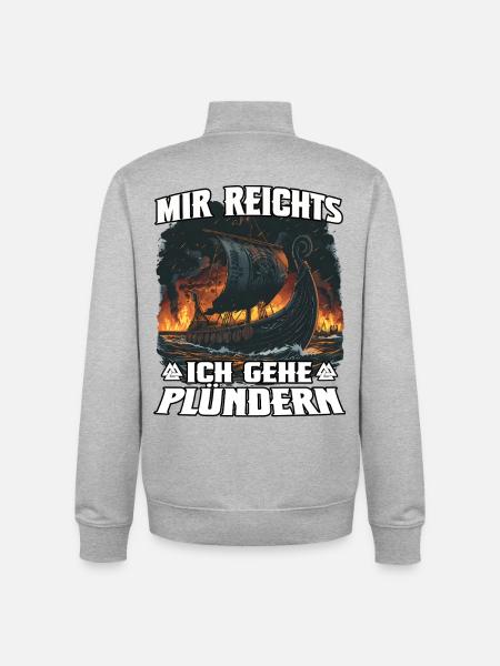 Ich geh plündern – Wikinger Sturm - Unisex Organic Zip Sweatshirt von Stanley/Stella - Grau meliert