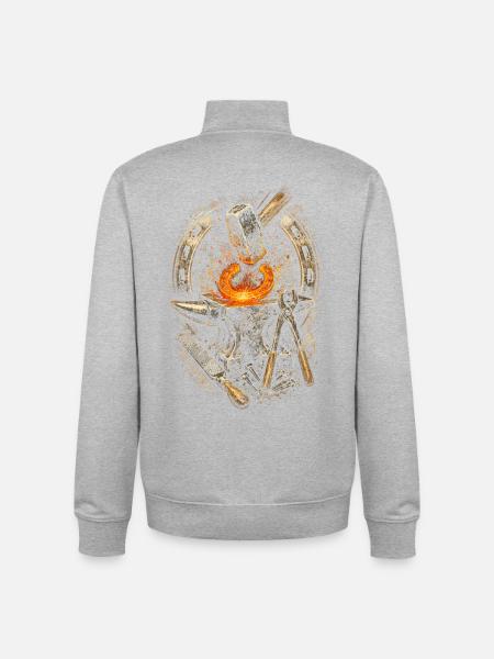 Maréchal-ferrant - Sweat zippé unisexe en coton bio Stanley/Stella - gris chiné