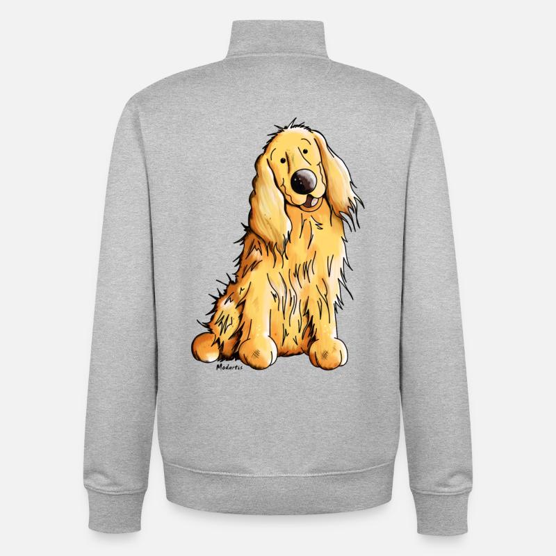 Heureux Cocker Spaniel - Sweat zippé unisexe en coton bio Stanley/Stella - gris chiné