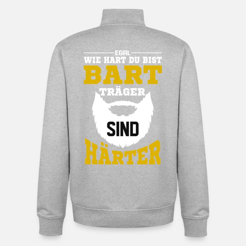 Bartträger sind härter / Bart, Bartträger Spruch - Unisex Organic Zip Sweatshirt von Stanley/Stella - Grau meliert