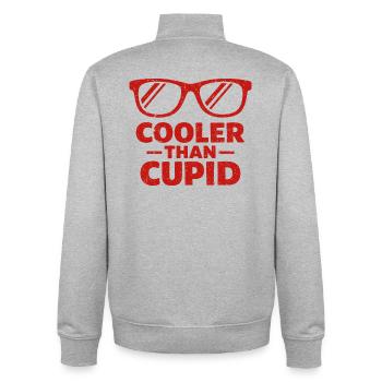 Cooler als Amor Retro-Herzen - Unisex Organic Zip Sweatshirt von Stanley/Stella - Grau meliert - Hinten - AI Model Male 185 light (185cm)