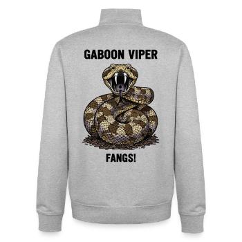 Perenti Danger Lizard Perentie Black Monitor - Unisex Organic Zip Sweatshirt by Stanley/Stella - heather grey - Back - AI Model Male 185 light (185cm)