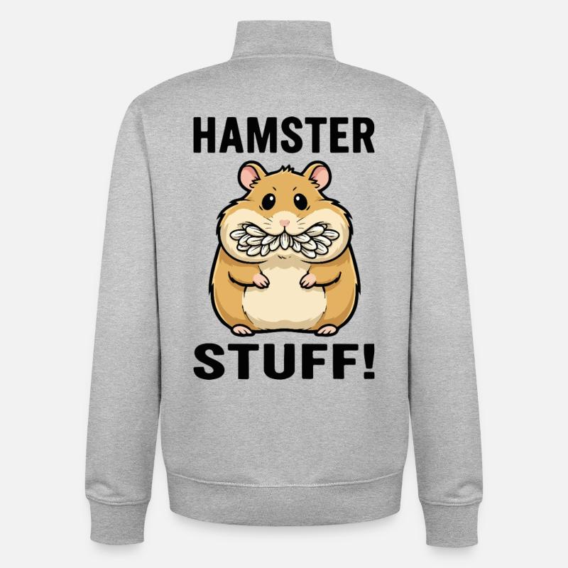 Hamster Stuff Samenwangen Nagetier - Unisex Organic Zip Sweatshirt von Stanley/Stella - Grau meliert