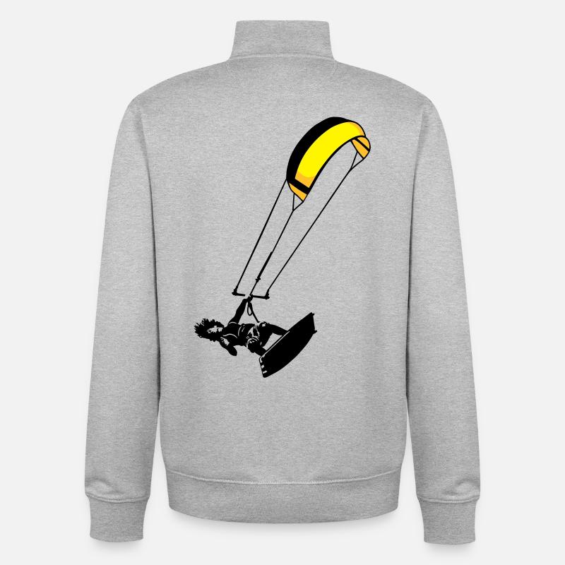 Kitesuf flex - Unisex Organic Zip Sweatshirt von Stanley/Stella - Grau meliert