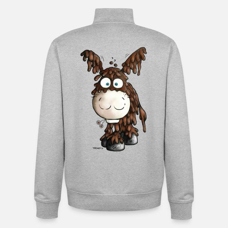 Âne du Poitou - Baudet du Poitou - Sweat zippé unisexe en coton bio Stanley/Stella - gris chiné