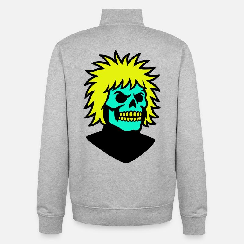 Skullman avec une coiffure cool - Sweat zippé unisexe en coton bio Stanley/Stella - gris chiné