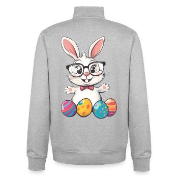 Osterhase - Unisex Organic Zip Sweatshirt von Stanley/Stella - Grau meliert - Hinten - AI Model Male 185 light (185cm)
