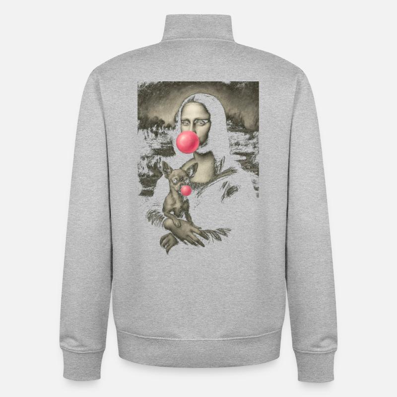 Mona Bubble Surreal Pop - Unisex Organic Zip Sweatshirt by Stanley/Stella - heather grey