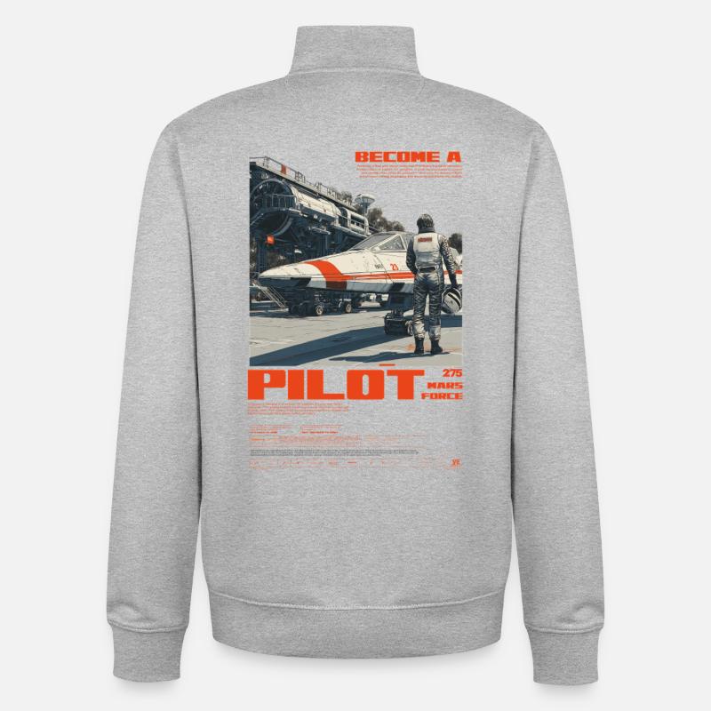 MARS PILOT - Unisex Organic Zip Sweatshirt von Stanley/Stella - Grau meliert