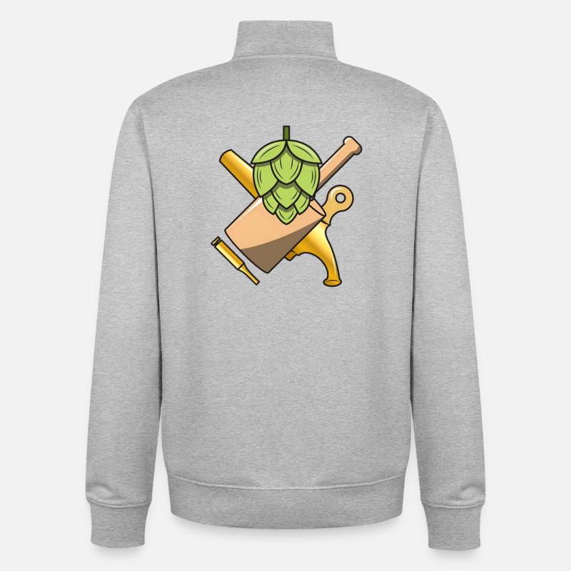 Houblon - Beer Love - Sweat zippé unisexe en coton bio Stanley/Stella - gris chiné