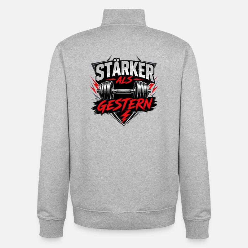 Stärker als gestern - Unisex Organic Zip Sweatshirt von Stanley/Stella - Grau meliert