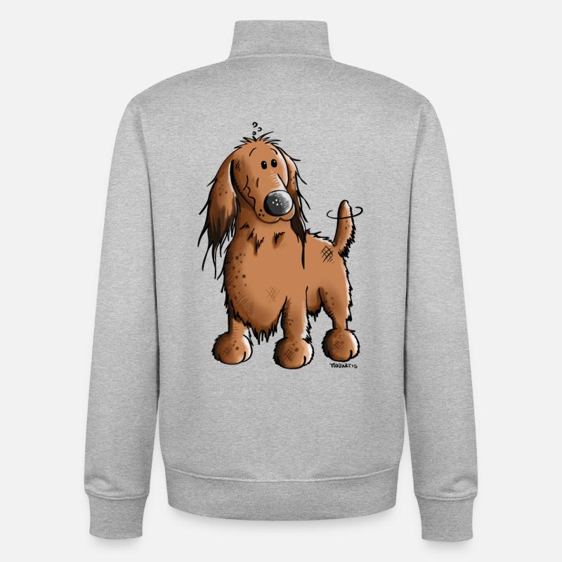 Mignon Teckel - Sweat zippé unisexe en coton bio Stanley/Stella - gris chiné