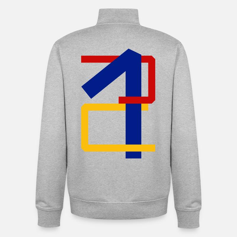 Twelve angular - Unisex Organic Zip Sweatshirt by Stanley/Stella - heather grey