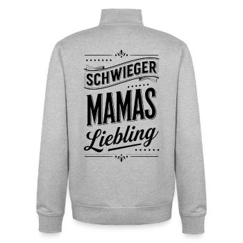 Son-in-law gift Mom-in-law's darling - Unisex Organic Zip Sweatshirt by Stanley/Stella - heather grey - Back - AI Model Male 185 light (185cm)