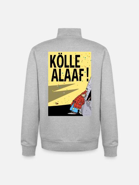 Cologne Carnival Alaaf Cartoon - Unisex Organic Zip Sweatshirt by Stanley/Stella - heather grey