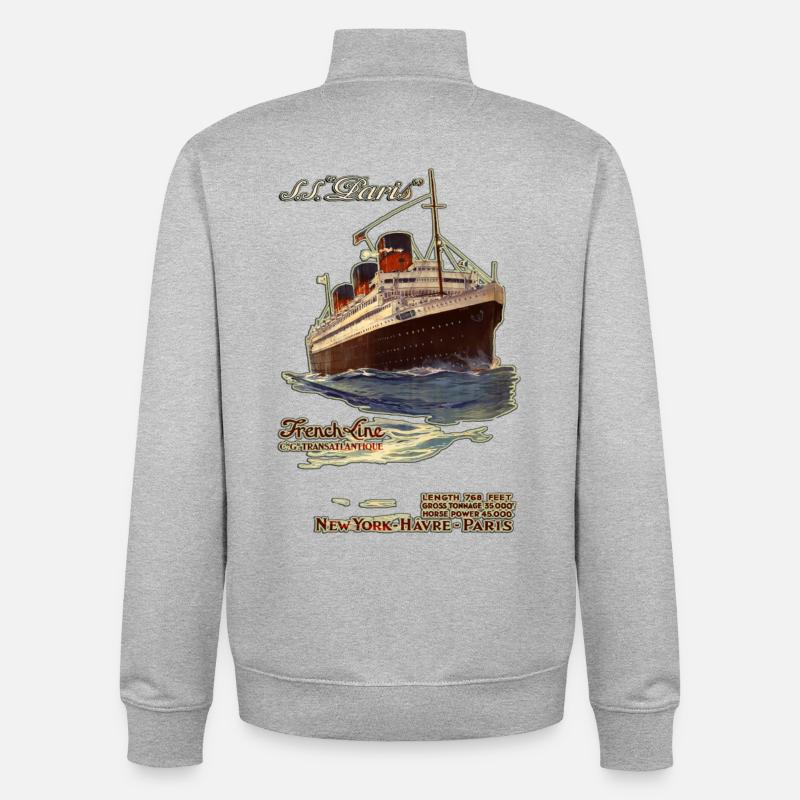 KREUZFAHRTSCHIFF PARIS TRANSATLANTIC - Unisex Organic Zip Sweatshirt von Stanley/Stella - Grau meliert