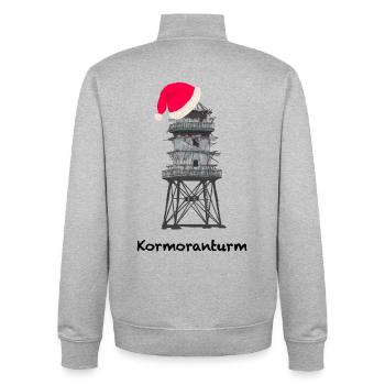 Weihnachten, Kormoranturm, Leuchtturm Nordsee - Unisex Organic Zip Sweatshirt von Stanley/Stella - Grau meliert - Hinten - AI Model Male 185 light (185cm)