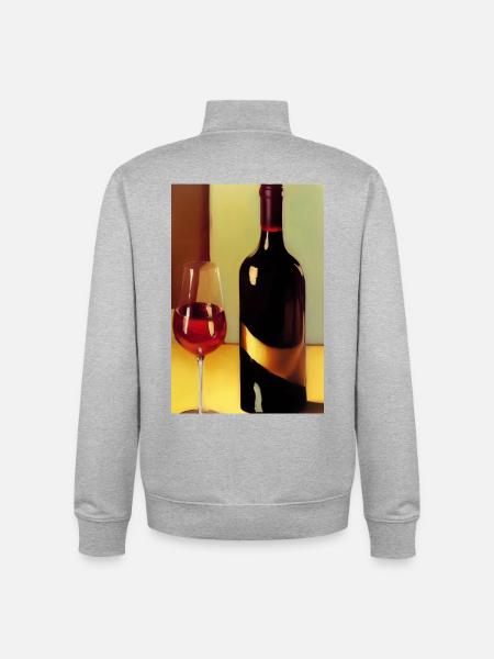 Wein Trinker - Unisex Organic Zip Sweatshirt von Stanley/Stella - Grau meliert