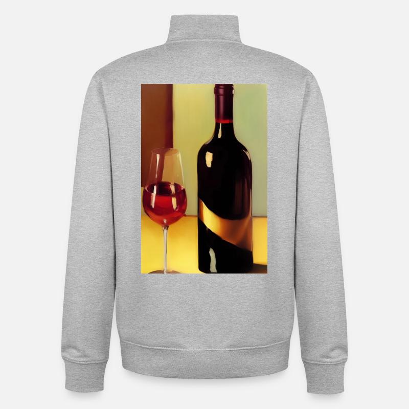 Buveurs de vin - Sweat zippé unisexe en coton bio Stanley/Stella - gris chiné