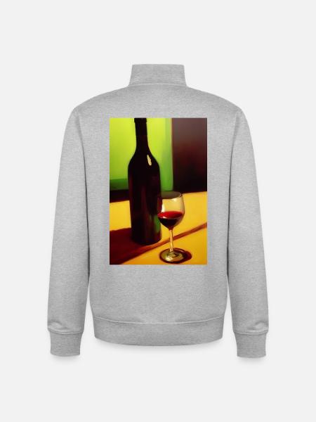 Wein Trinker - Unisex Organic Zip Sweatshirt von Stanley/Stella - Grau meliert