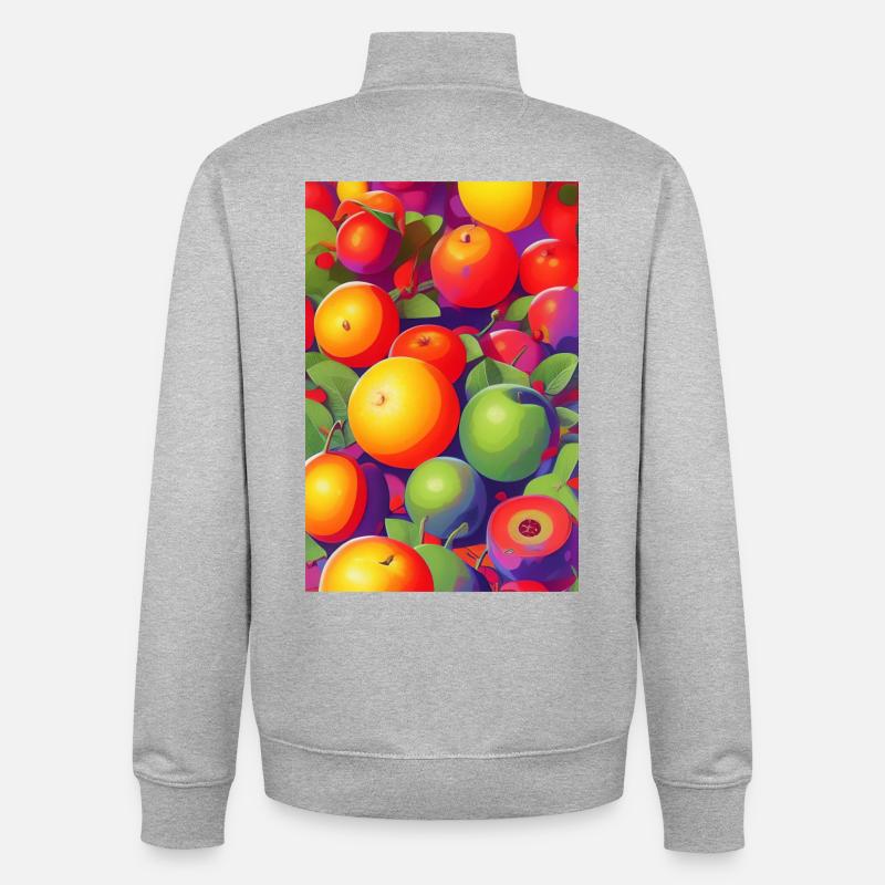 Früchte - Unisex Organic Zip Sweatshirt von Stanley/Stella - Grau meliert