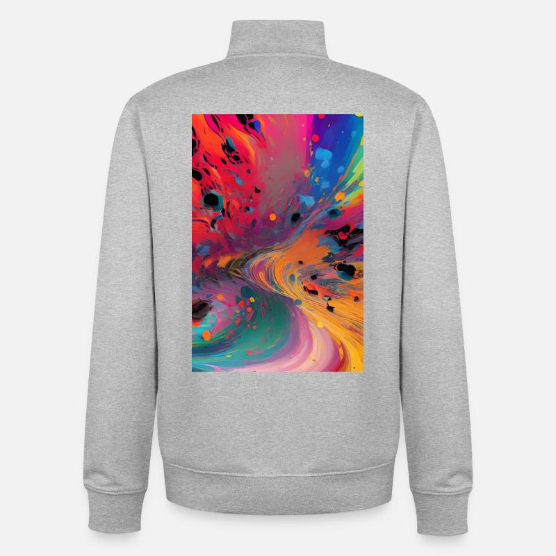 Abstrakte Kunst - Unisex Organic Zip Sweatshirt von Stanley/Stella - Grau meliert