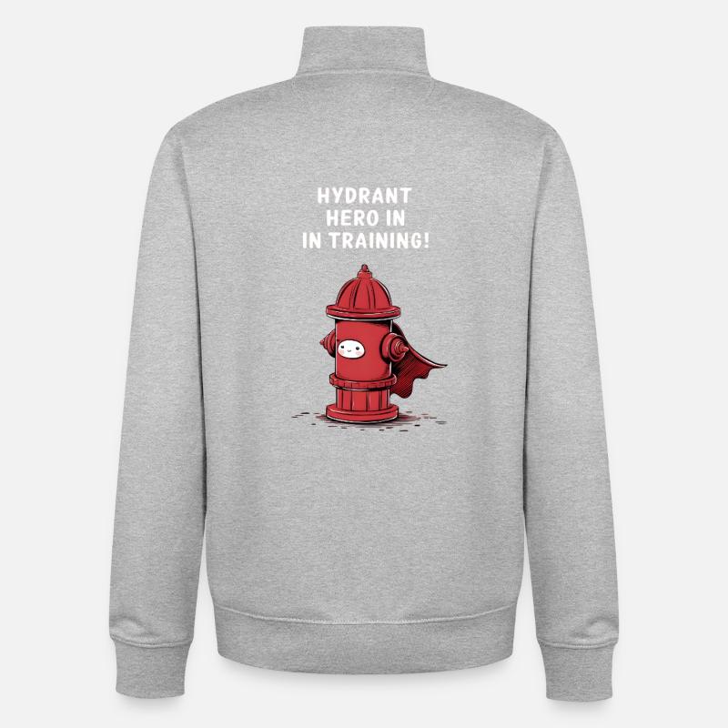 Hydrant Hero in Training - Unisex Organic Zip Sweatshirt von Stanley/Stella - Grau meliert