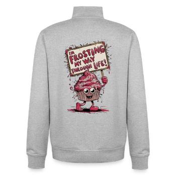 Frosting My Way - Unisex Organic Zip Sweatshirt by Stanley/Stella - heather grey - Back - AI Model Male 185 light (185cm)