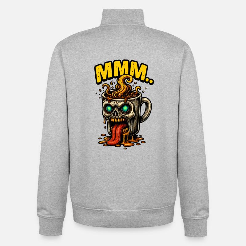 MMM Dämonenkaffee Becher - Unisex Organic Zip Sweatshirt von Stanley/Stella - Grau meliert
