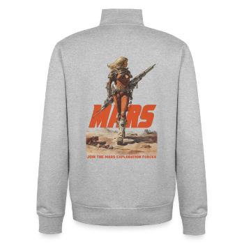 Mars Exploration - Unisex Organic Zip Sweatshirt von Stanley/Stella - Grau meliert - Hinten - AI Model Male 185 light (185cm)