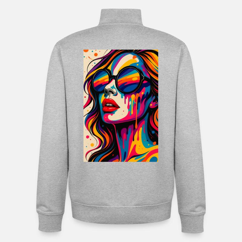 PLASTIC_BLISS - Unisex Organic Zip Sweatshirt von Stanley/Stella - Grau meliert