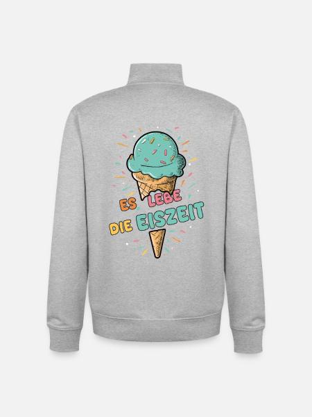 Es lebe die Eiszeit - Eiskugel - Unisex Organic Zip Sweatshirt von Stanley/Stella - Grau meliert