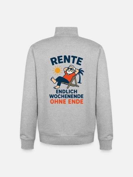 Retirement - finally weekend without end - Unisex Organic Zip Sweatshirt by Stanley/Stella - heather grey